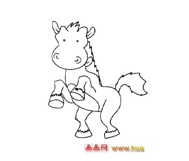 奔跑的野马（简笔画）