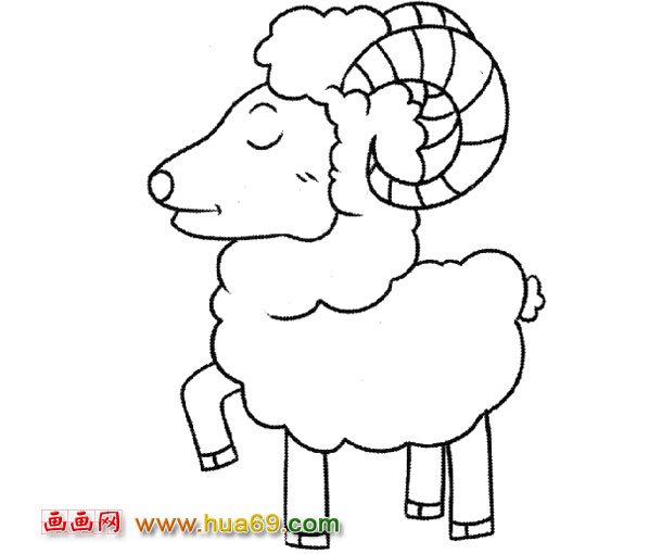 一只小山羊（简笔画）