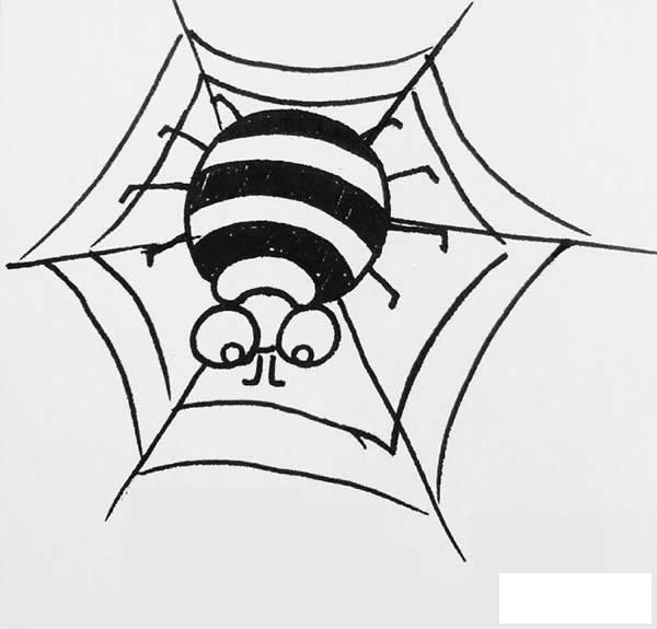 简笔画蜘蛛的画法步骤图解