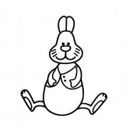 兔子的卡通拟人简单画法7