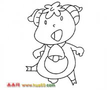 漂亮的小羊(简笔画)