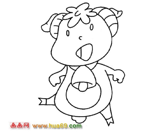 漂亮的小羊（简笔画）