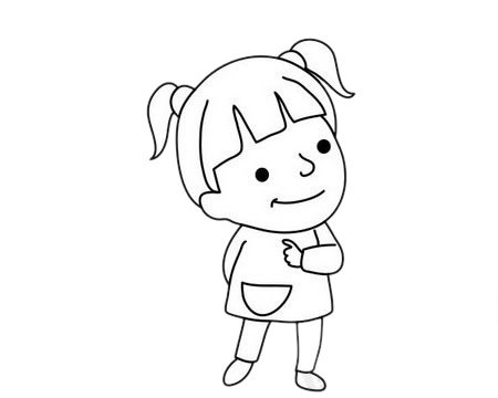 小女孩简笔画图片