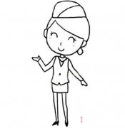 漂亮空姐的画法步骤图简单 空姐简笔画图片