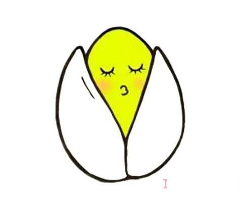 卡通开心果怎么画简洁 开心果简笔画图片