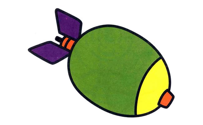 带颜色的导弹简笔画图片 导弹的简单画法