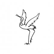 动物动作简笔画仙鹤展开翅膀的画法