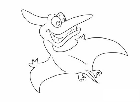卡通翼龙简笔画图片 翼龙简笔画步骤图解