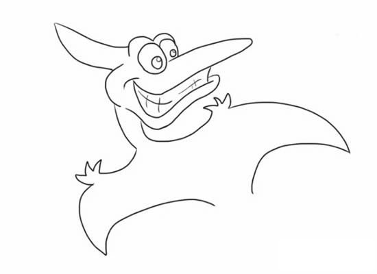 卡通翼龙简笔画图片 翼龙简笔画步骤图解