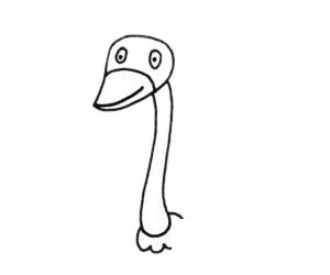 鸵鸟简笔画图片