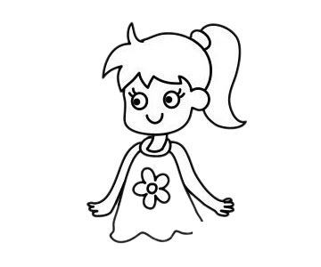 小女孩简笔画图片