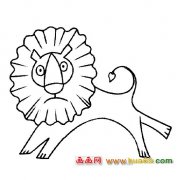 动物简笔画：卡通狮子1