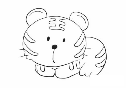 老虎简笔画步骤图解 小老虎简笔画图片