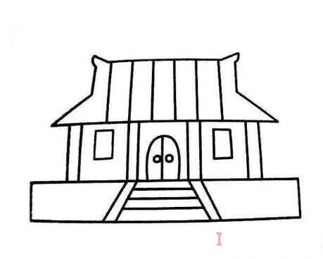 儿童简笔画寺庙大门怎么画简单好看