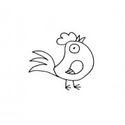 一只喔喔叫的大公鸡画法