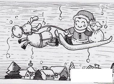 年轻的圣诞老人简笔画