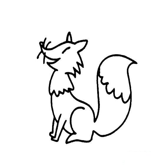 狐狸的简笔画狡猾的狐狸