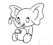 可爱的卡通小象简笔画