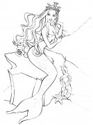 美人鱼人物简笔画步骤图片大全四