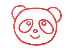 熊猫头像简笔画步骤图解教程