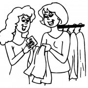 购物的女性人物简笔画步骤图片大全