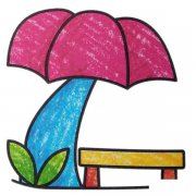 公园里漂亮的亭子简笔画