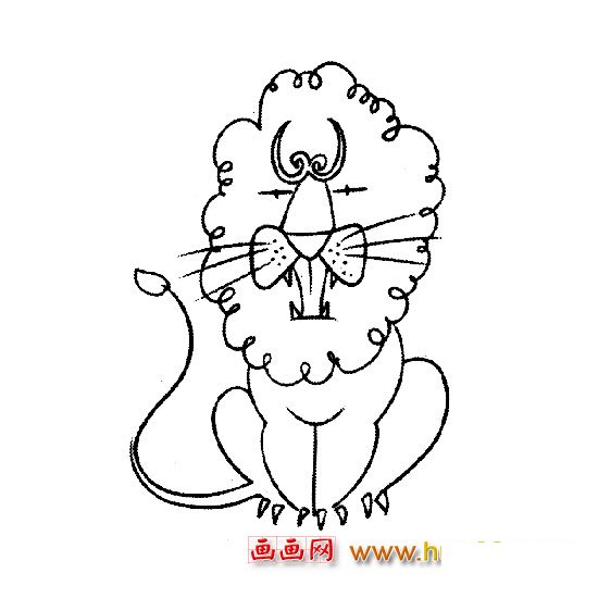 动物简笔画:可爱的狮子2