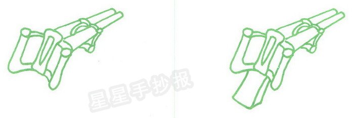 双管冲锋枪简笔画