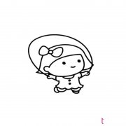 跳绳小女孩简笔画