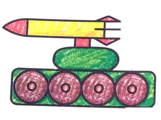 导弹车填色图片