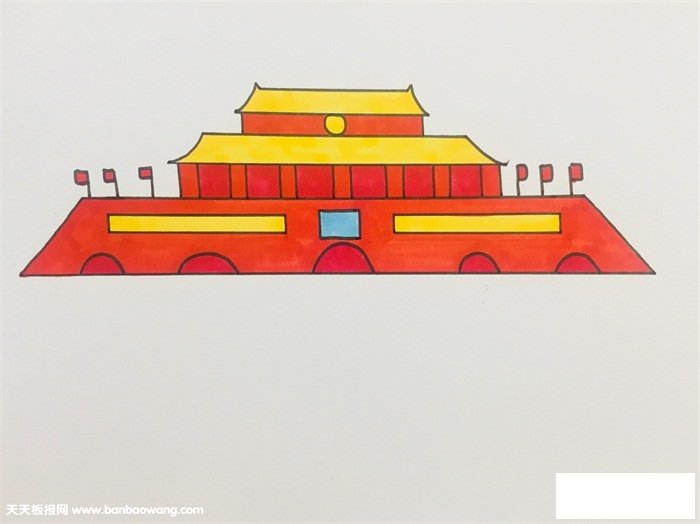 天安门广场怎么画