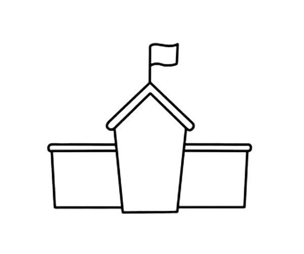 漂亮的学校简笔画