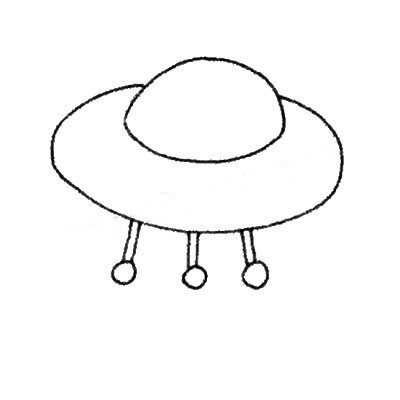 外星飞碟简笔画图片