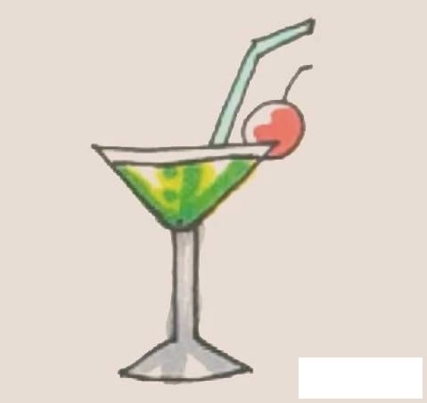 鸡尾酒简笔画