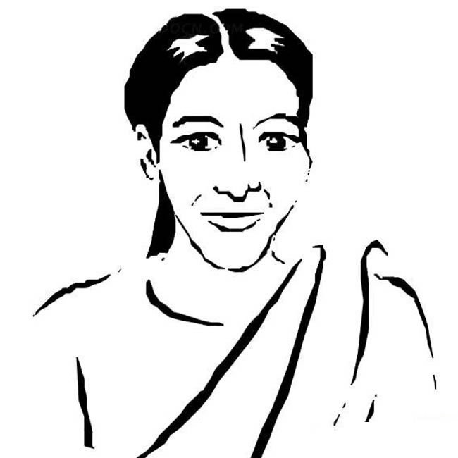 中年女人人物简笔画步骤图片大全