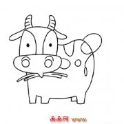 一头大奶牛(儿童简笔画)