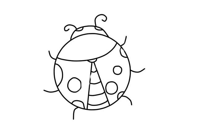 七星瓢虫简笔画步骤图