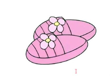 儿童粉红拖鞋怎么画可爱 带步骤图拖鞋简笔画图片