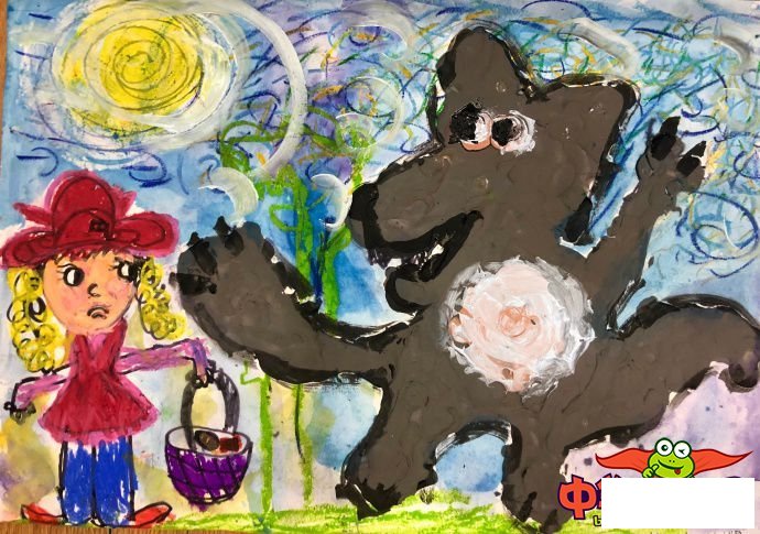 小红帽与大灰狼儿童画图片,小红帽和大灰狼斗智斗勇