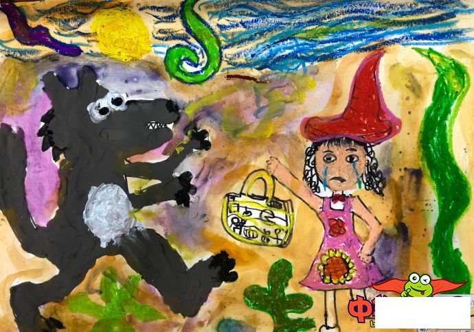 小红帽与大灰狼儿童画图片,小红帽和大灰狼斗智斗勇