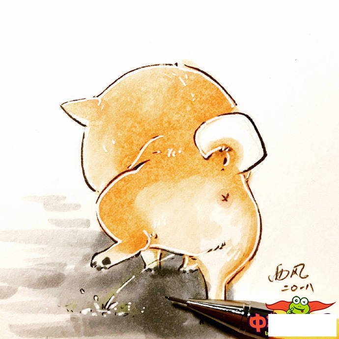 小狗简笔画图片大全,可爱q版柴犬简笔画图片