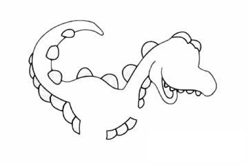 巨兽龙简笔画图片步骤二