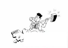 胸口碎大石简笔画