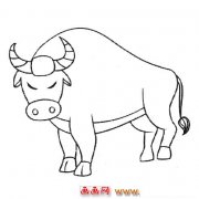 一头好斗的牛（儿童简笔画）