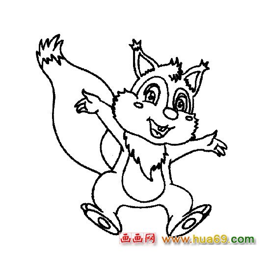 表演节目的松鼠(简笔画)5