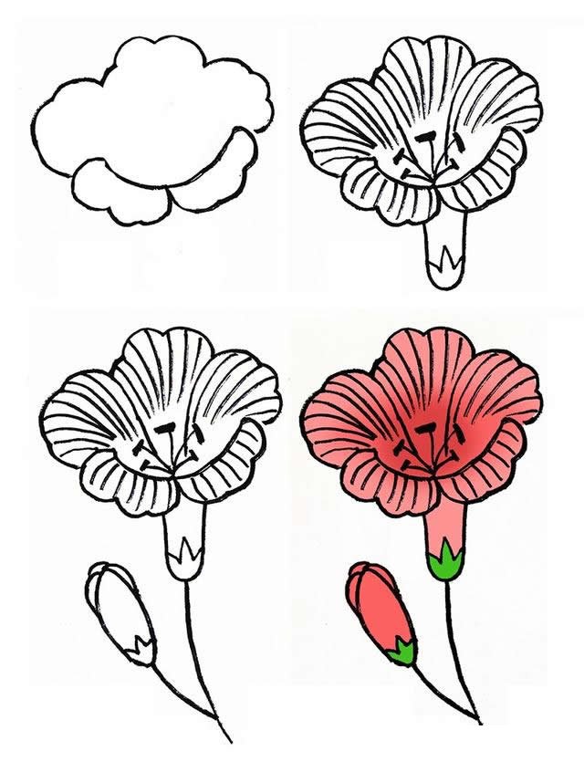 漂亮的花朵简笔画素材