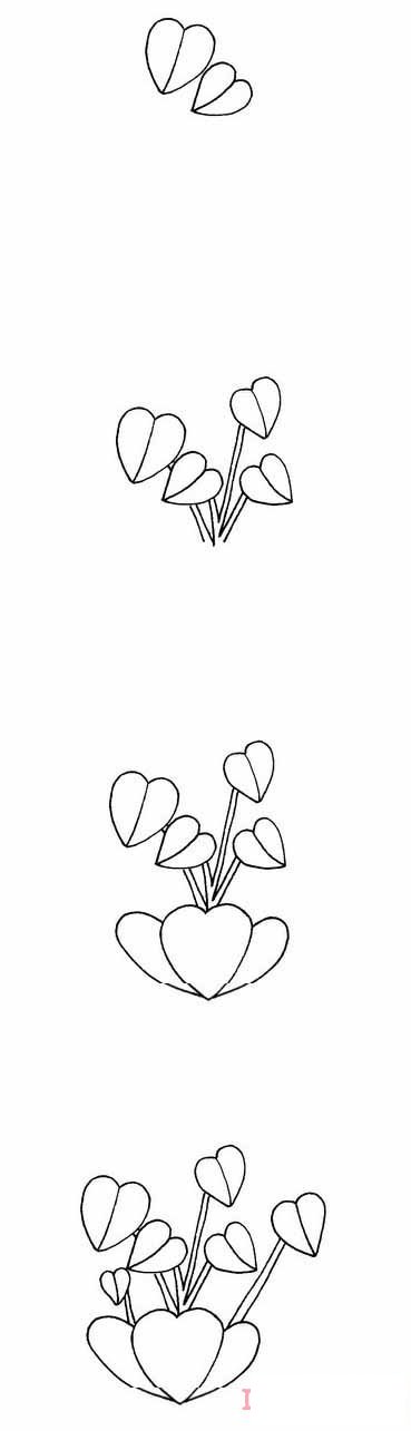 绿萝盆栽怎么画简洁 带步骤图盆栽简笔画图片