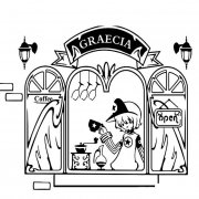 咖啡屋简笔画图片