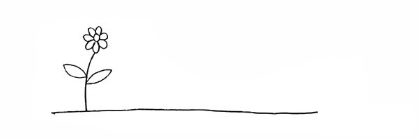 盆栽向日葵的简笔画