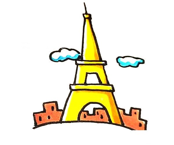 埃菲尔铁塔简笔画